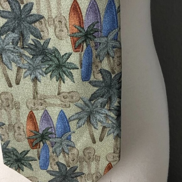 Tropicals By Tango Silk Necktie - Palm Trees, Surf Boards & Ukules NWT's - Picture 10 of 10